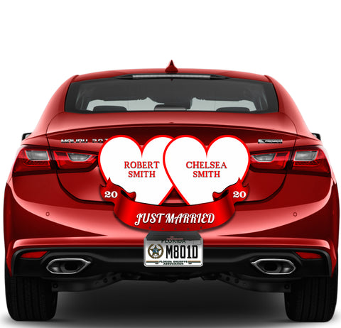 Image of Just Married White and Red
