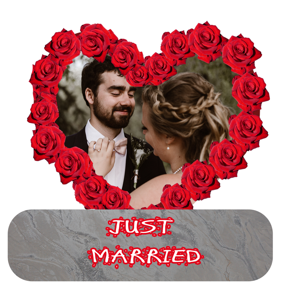 Red Rose Heart Just Married