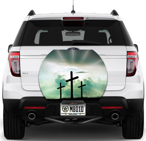 Image of Three Crosses Sun Clouds