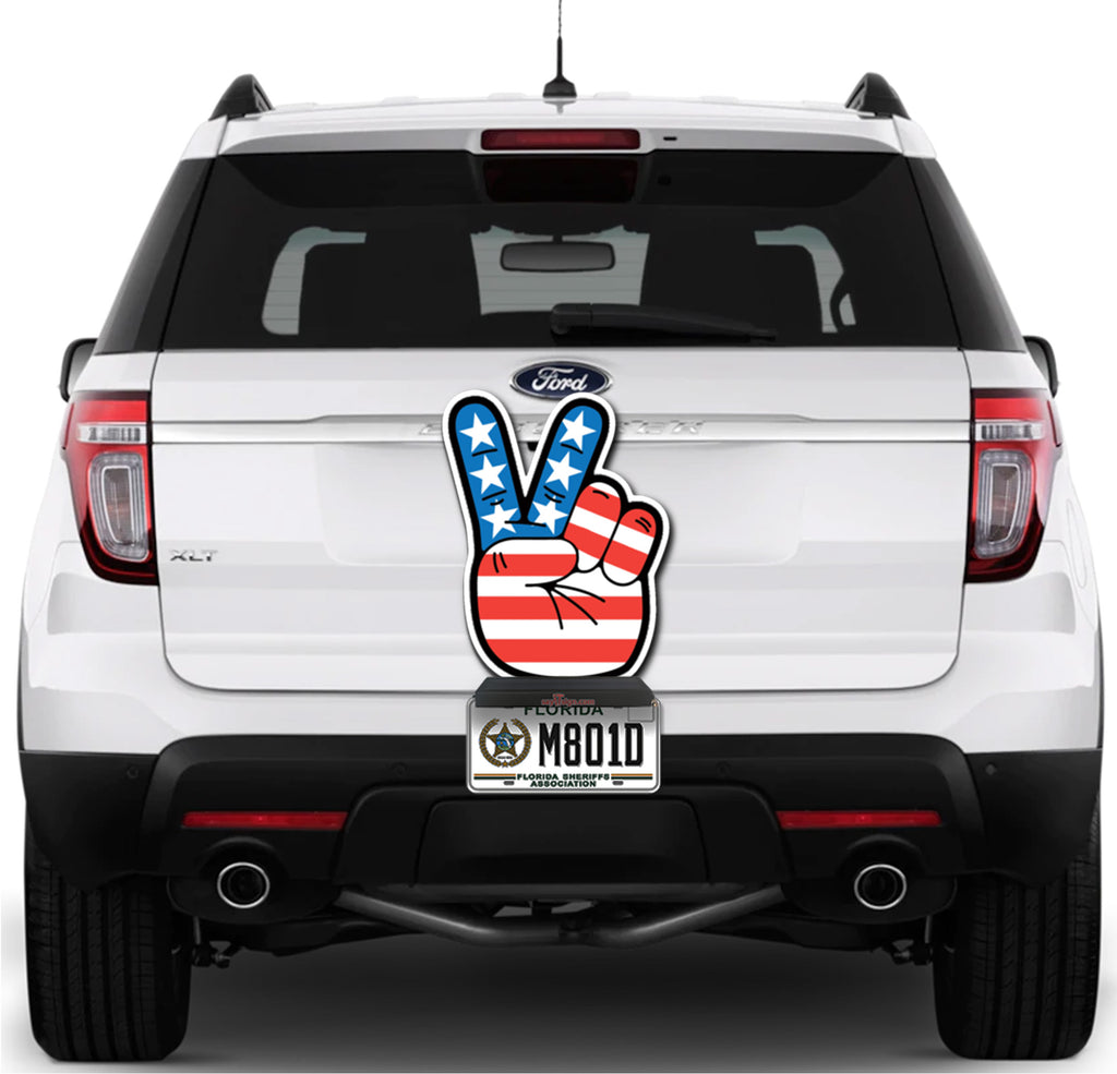Peace Fingers With US Flag
