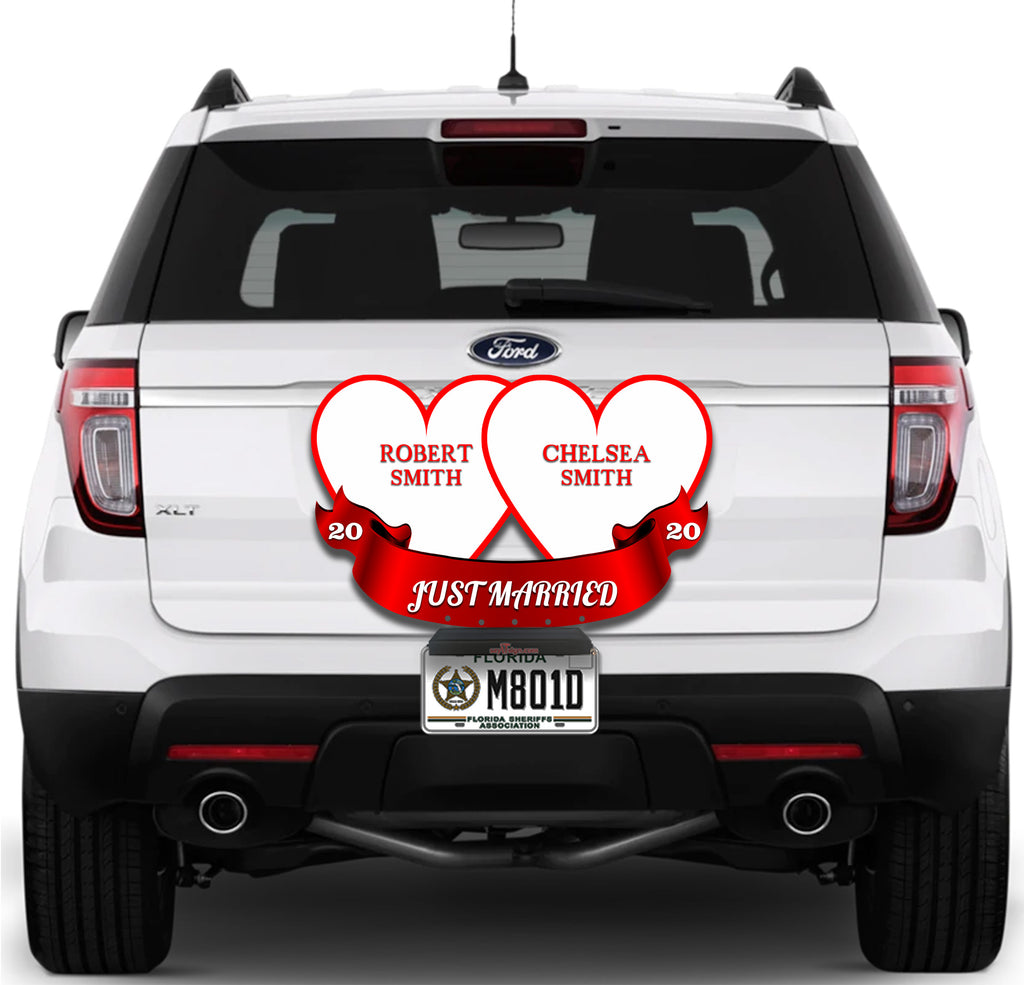 Just Married White and Red