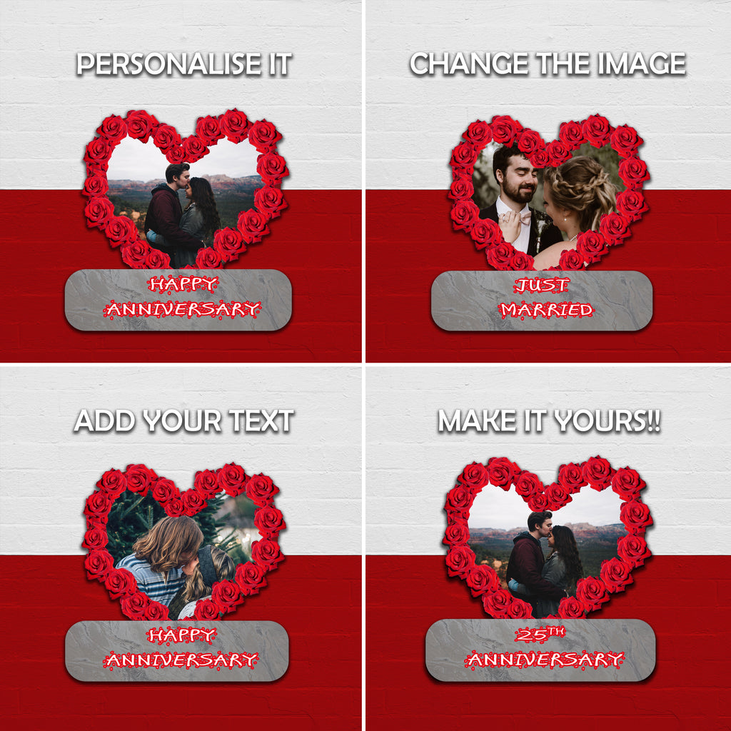 Red Rose Heart Anniversary