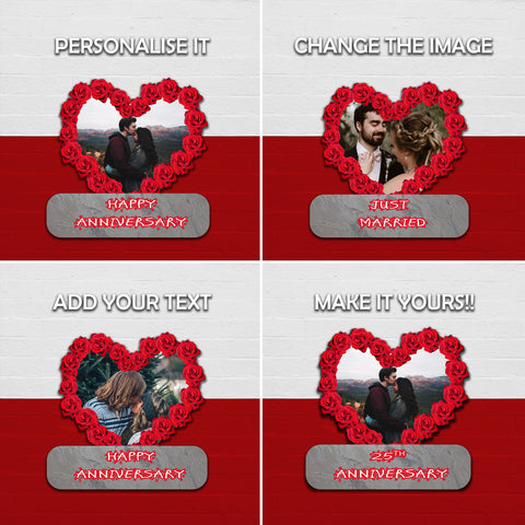 Image of Red Rose Heart Anniversary