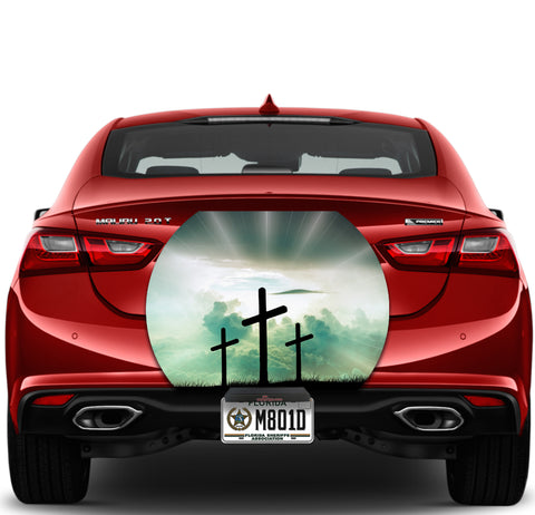 Image of Three Crosses Sun Clouds
