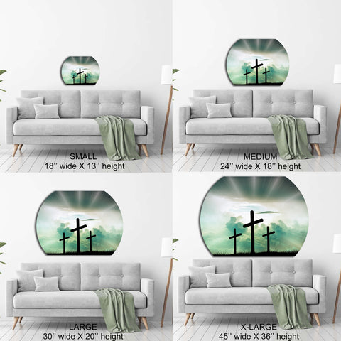 Image of Three Crosses Sun Clouds