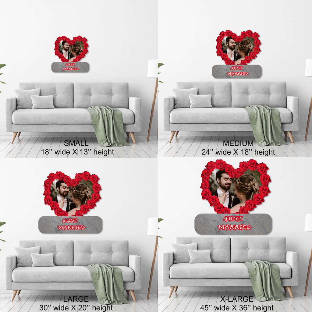 Red Rose Heart Just Married