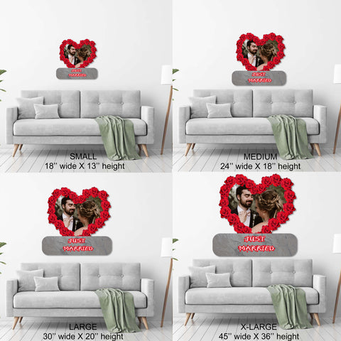 Image of Red Rose Heart Just Married