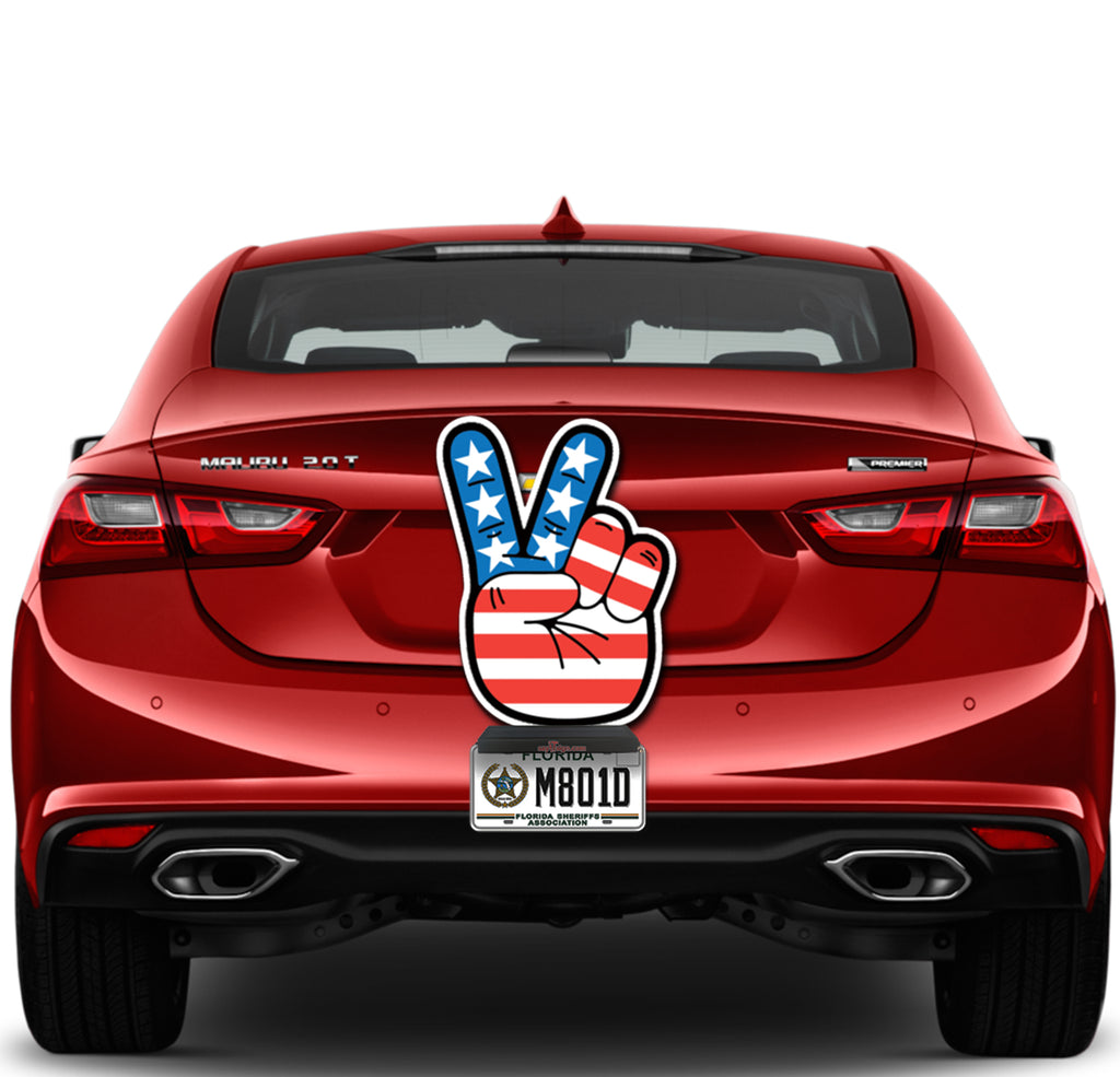 Peace Fingers With US Flag