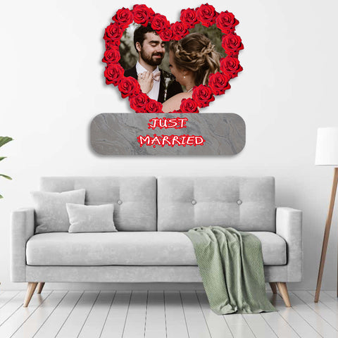 Image of Red Rose Heart Just Married