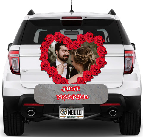 Image of Red Rose Heart Just Married