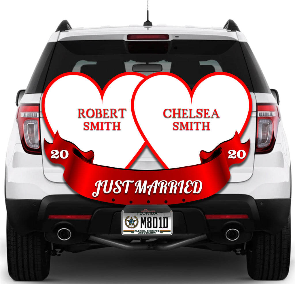 Just Married White and Red
