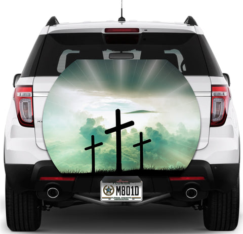 Image of Three Crosses Sun Clouds