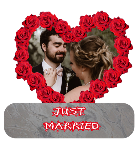 Image of Red Rose Heart Just Married