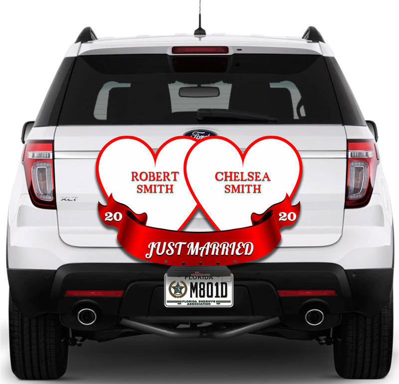 Just Married White and Red