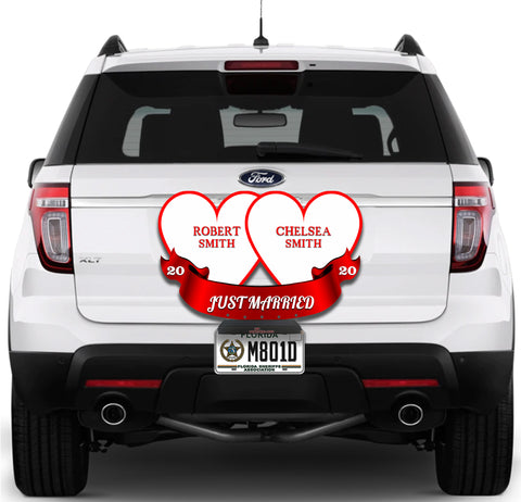 Image of Just Married White and Red