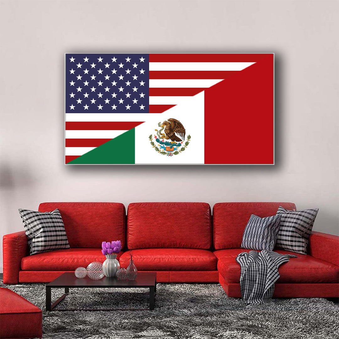 Image of USA/Mexico Flag
