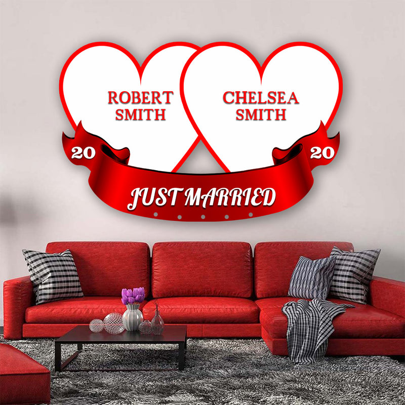 Just Married White and Red