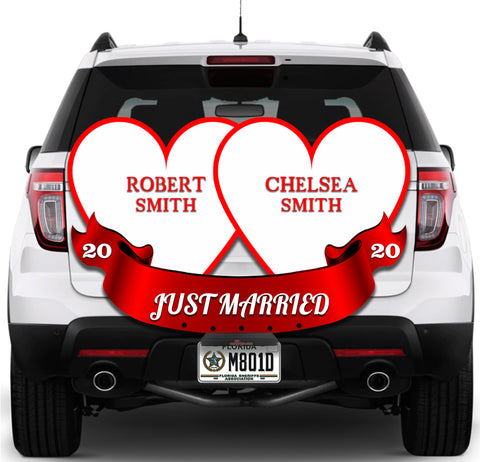 Image of Just Married White and Red